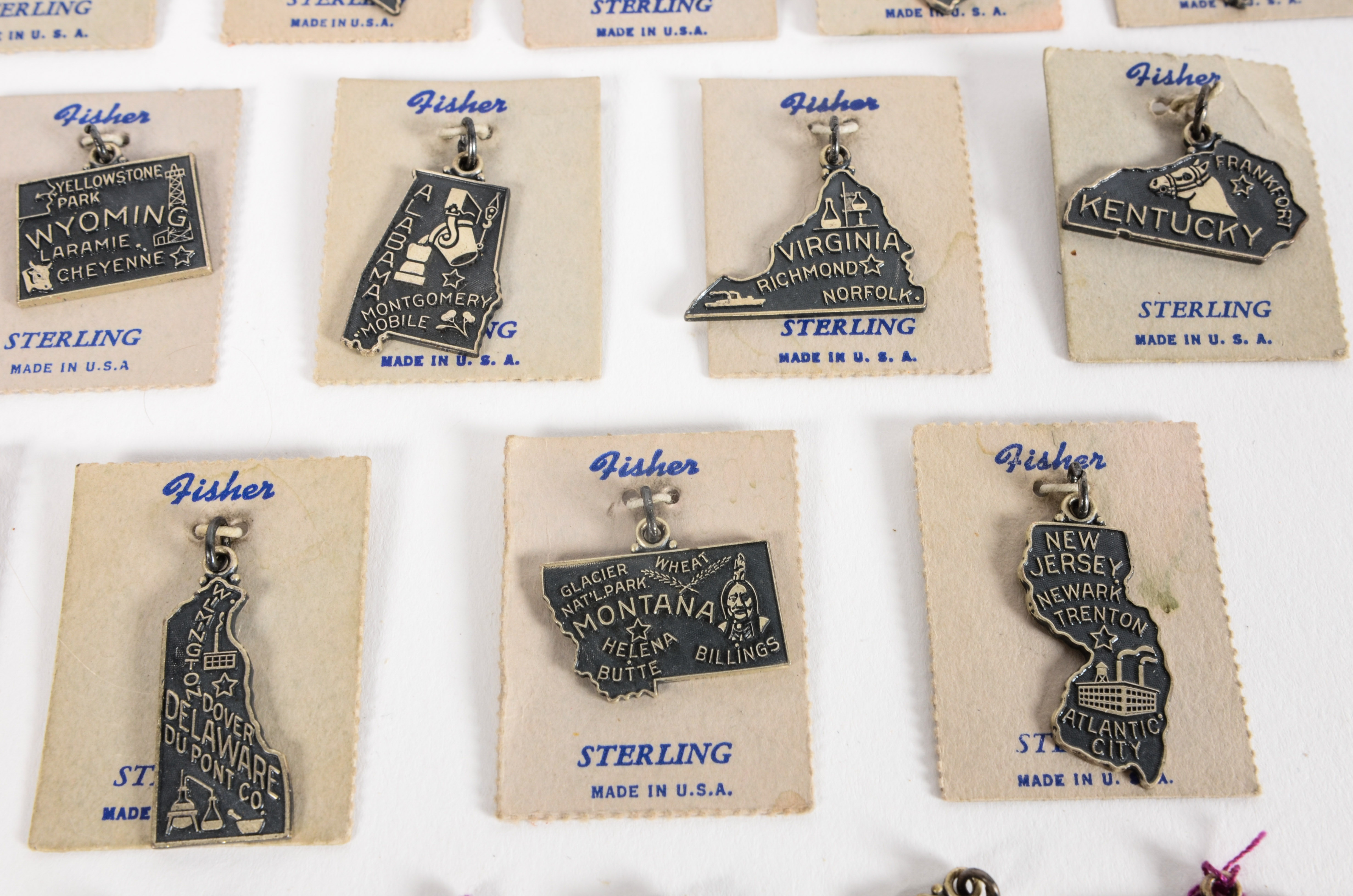 Sterling Silver State Charms