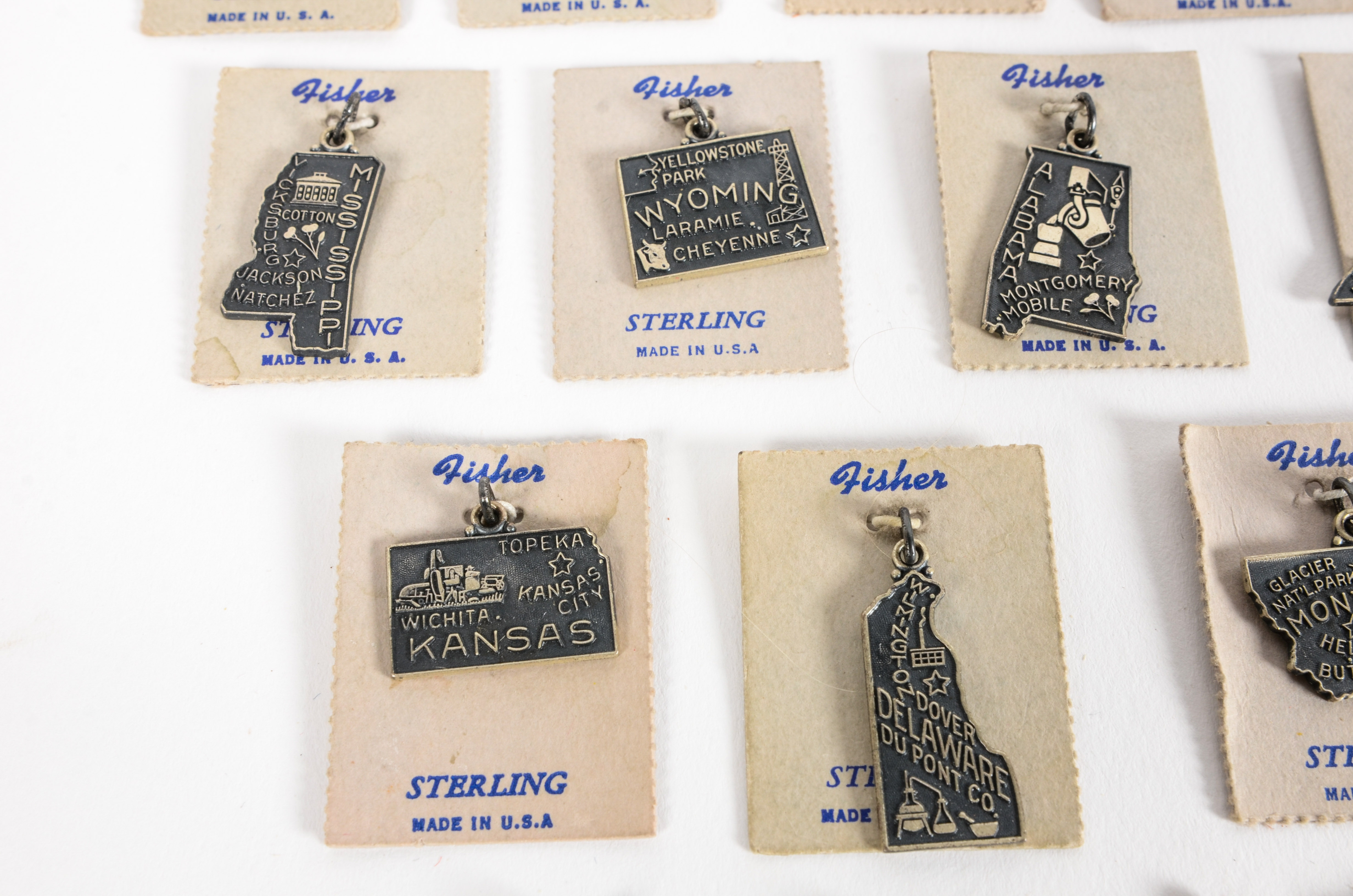 Sterling Silver State Charms