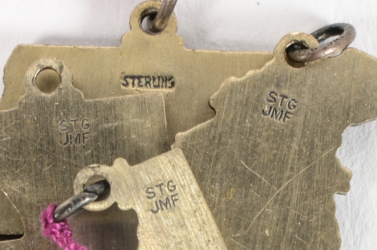 Sterling Silver State Charms