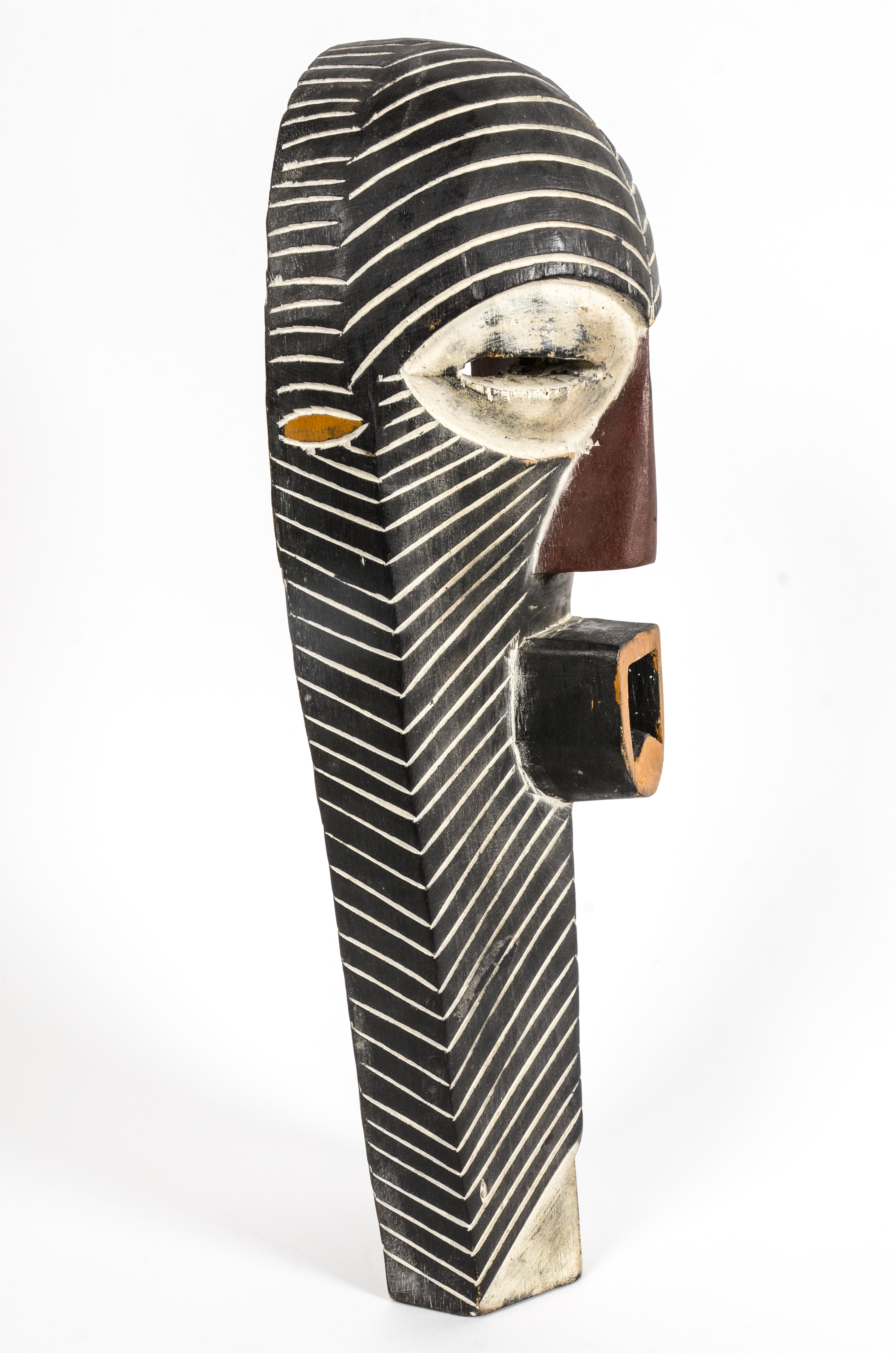 African Kifwebe Carved Wood Mask