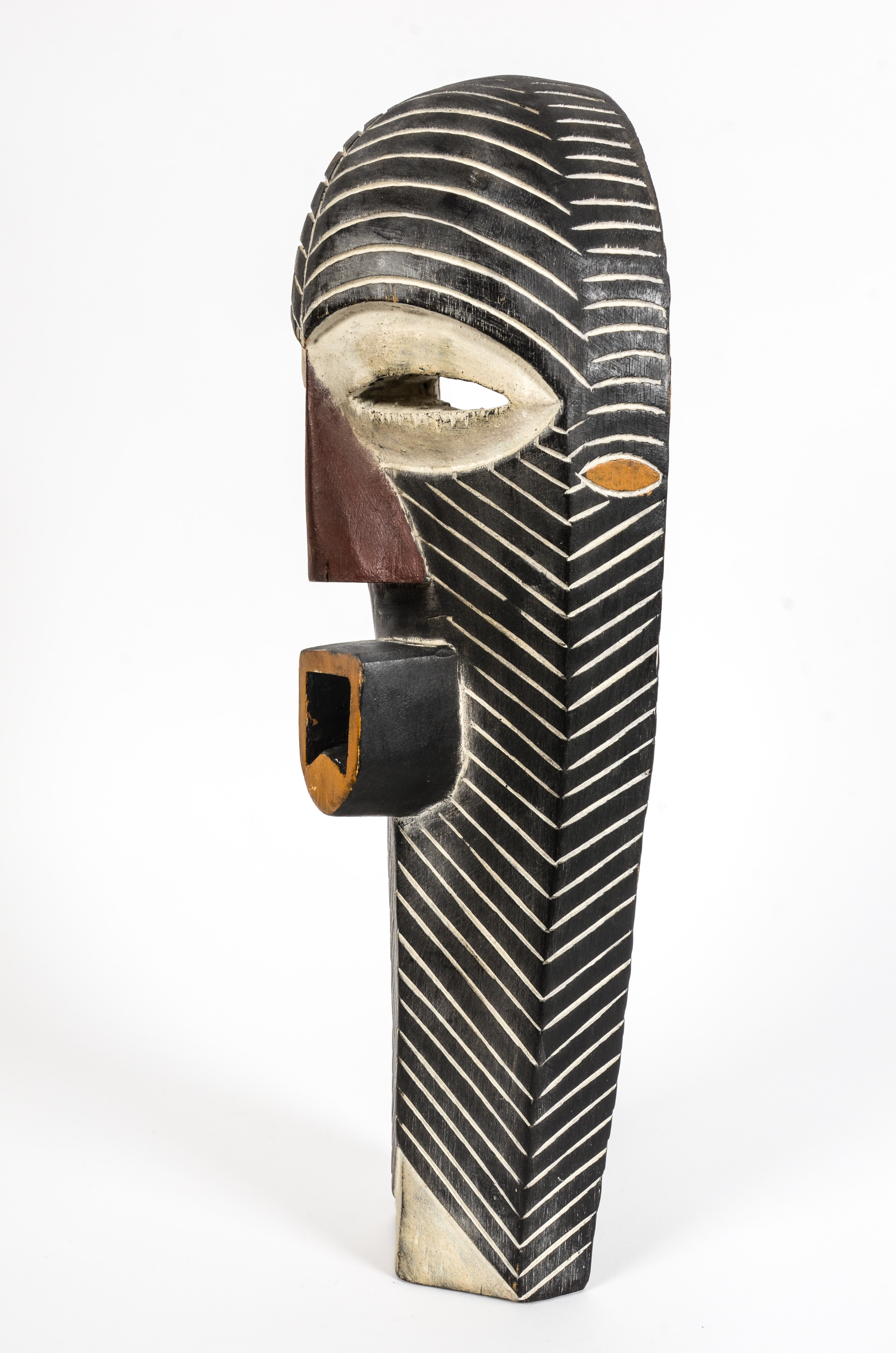 African Kifwebe Carved Wood Mask