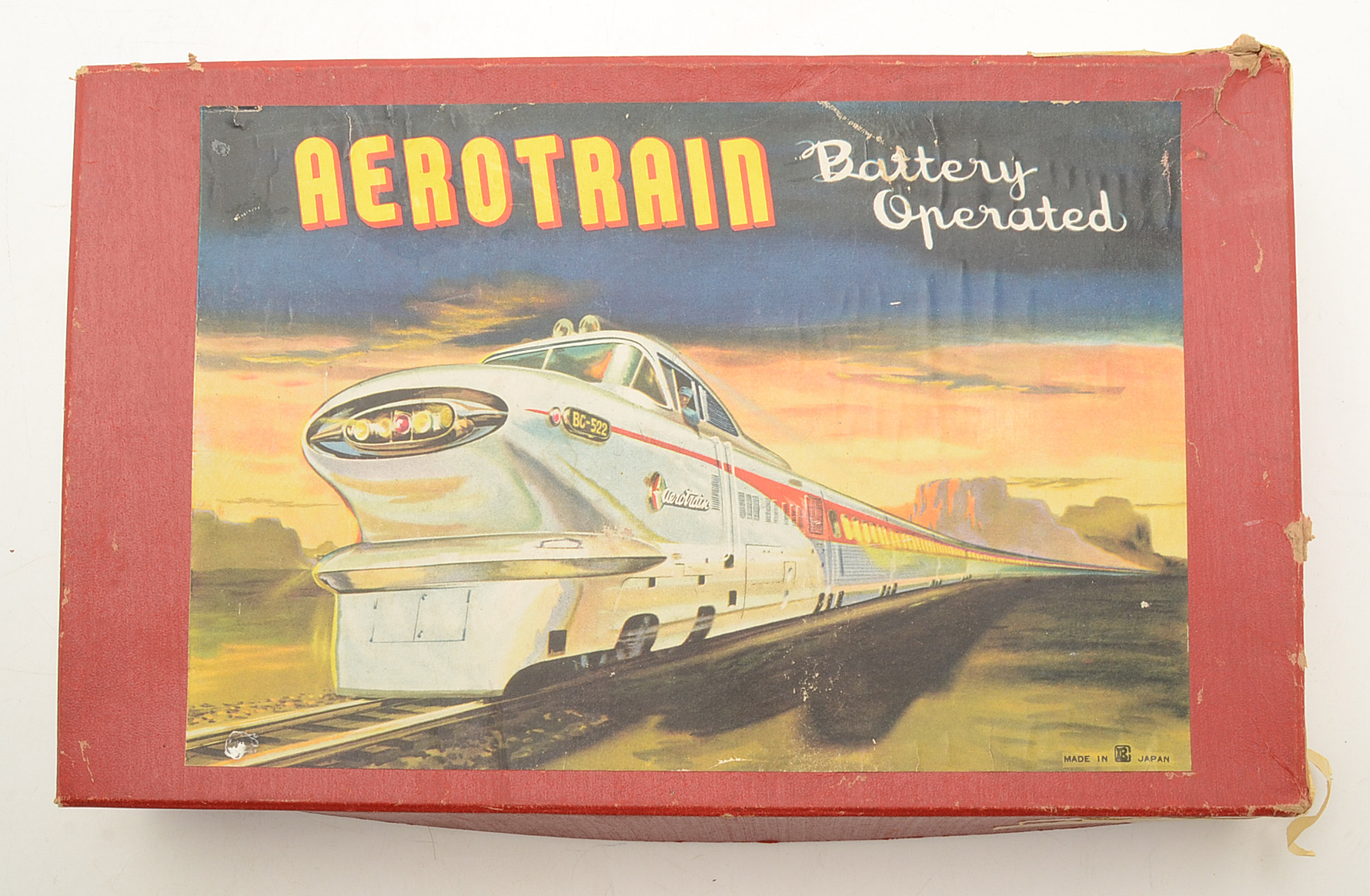 Rare Aerotrain Battery Operated Japanese Tin Train Set