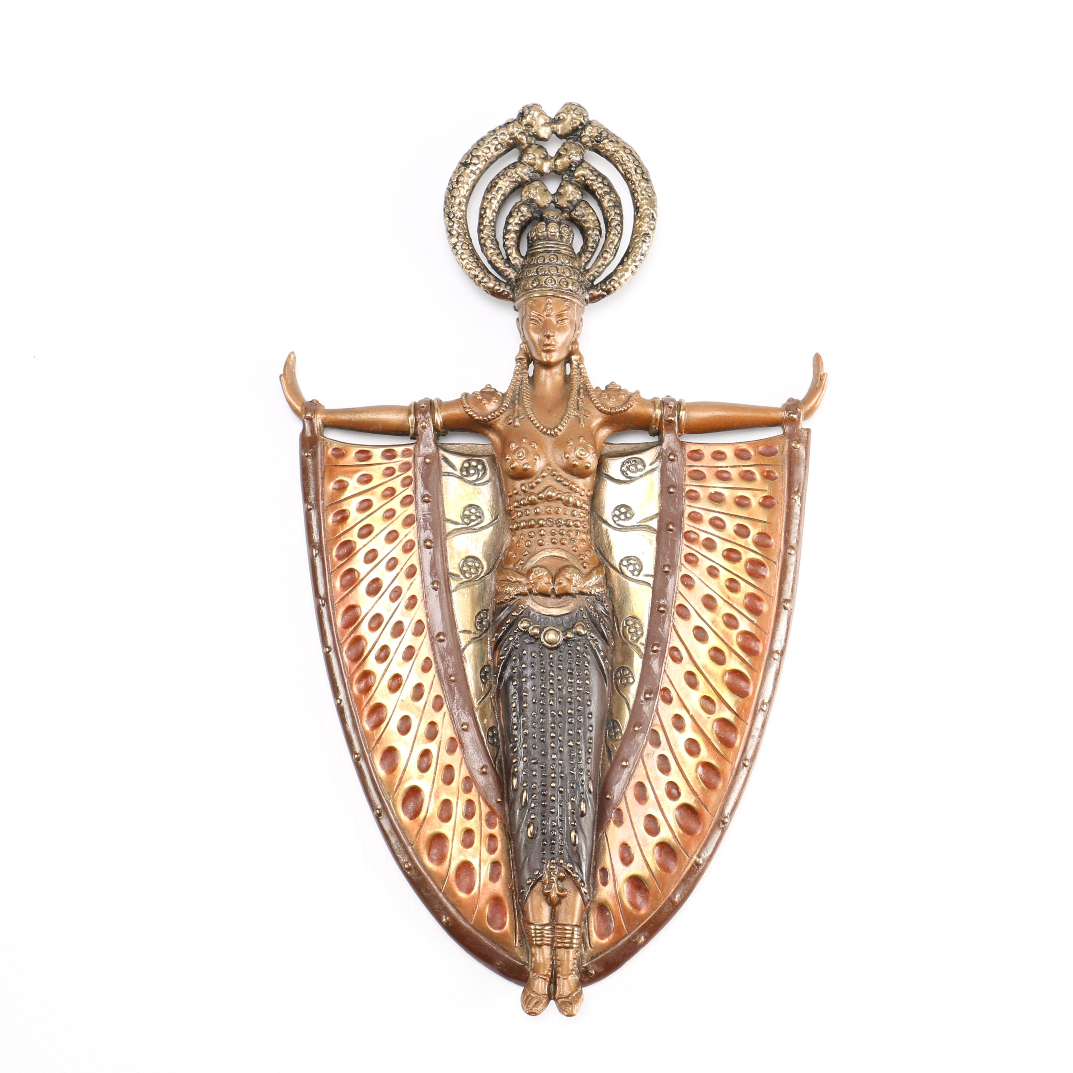 Erte "IndoChina" Bronze Hand Mirror