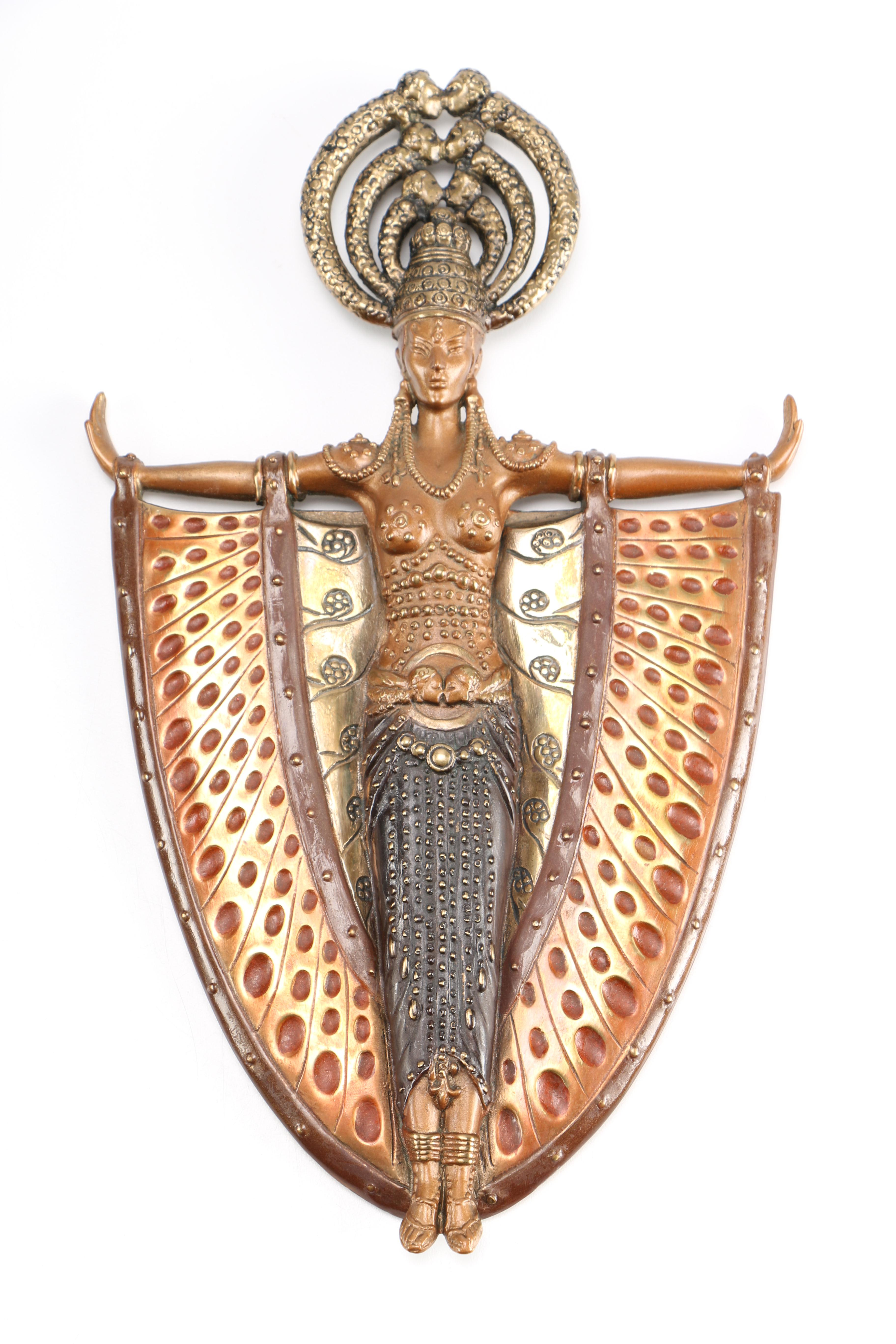 Erte "IndoChina" Bronze Hand Mirror