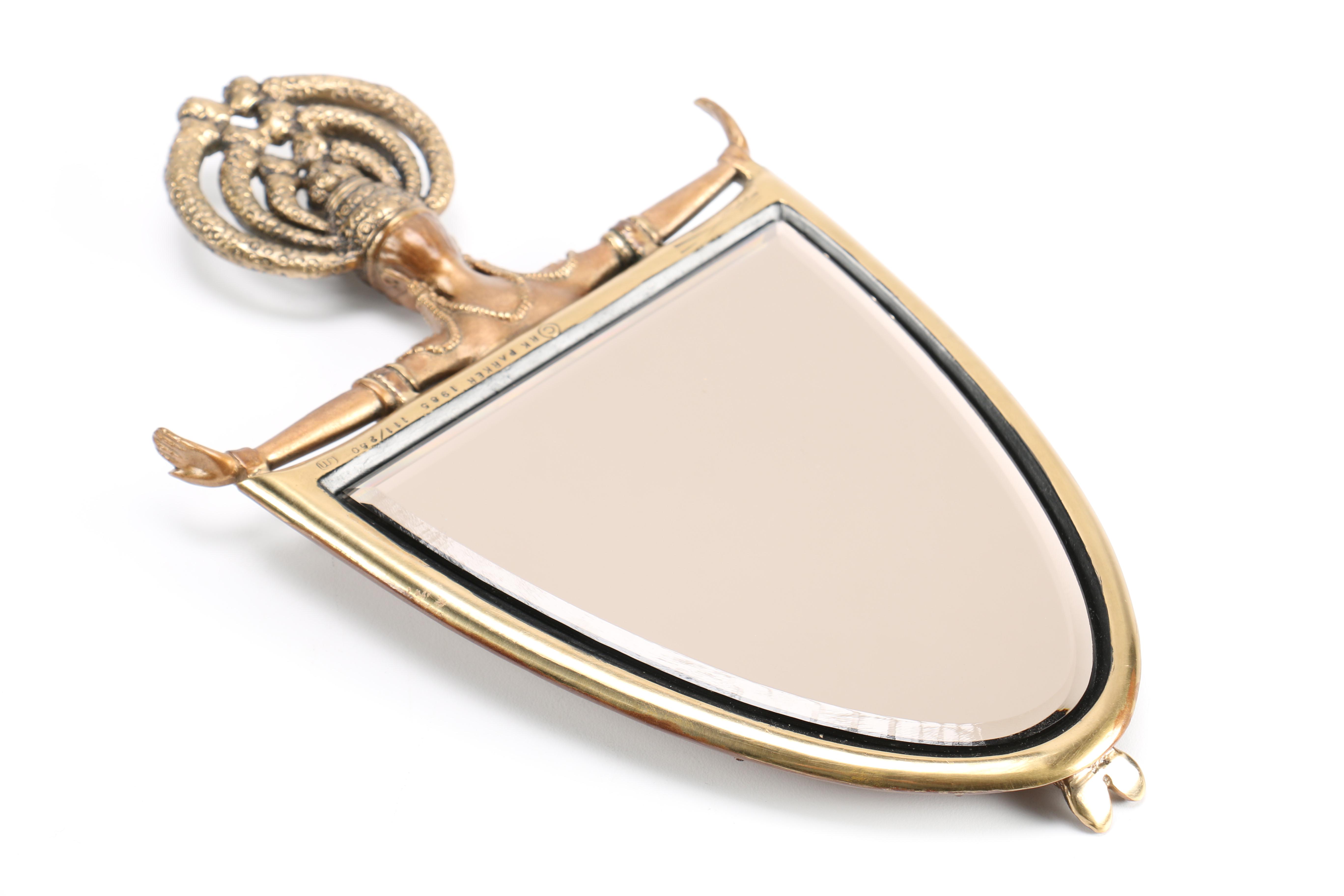 Erte "IndoChina" Bronze Hand Mirror