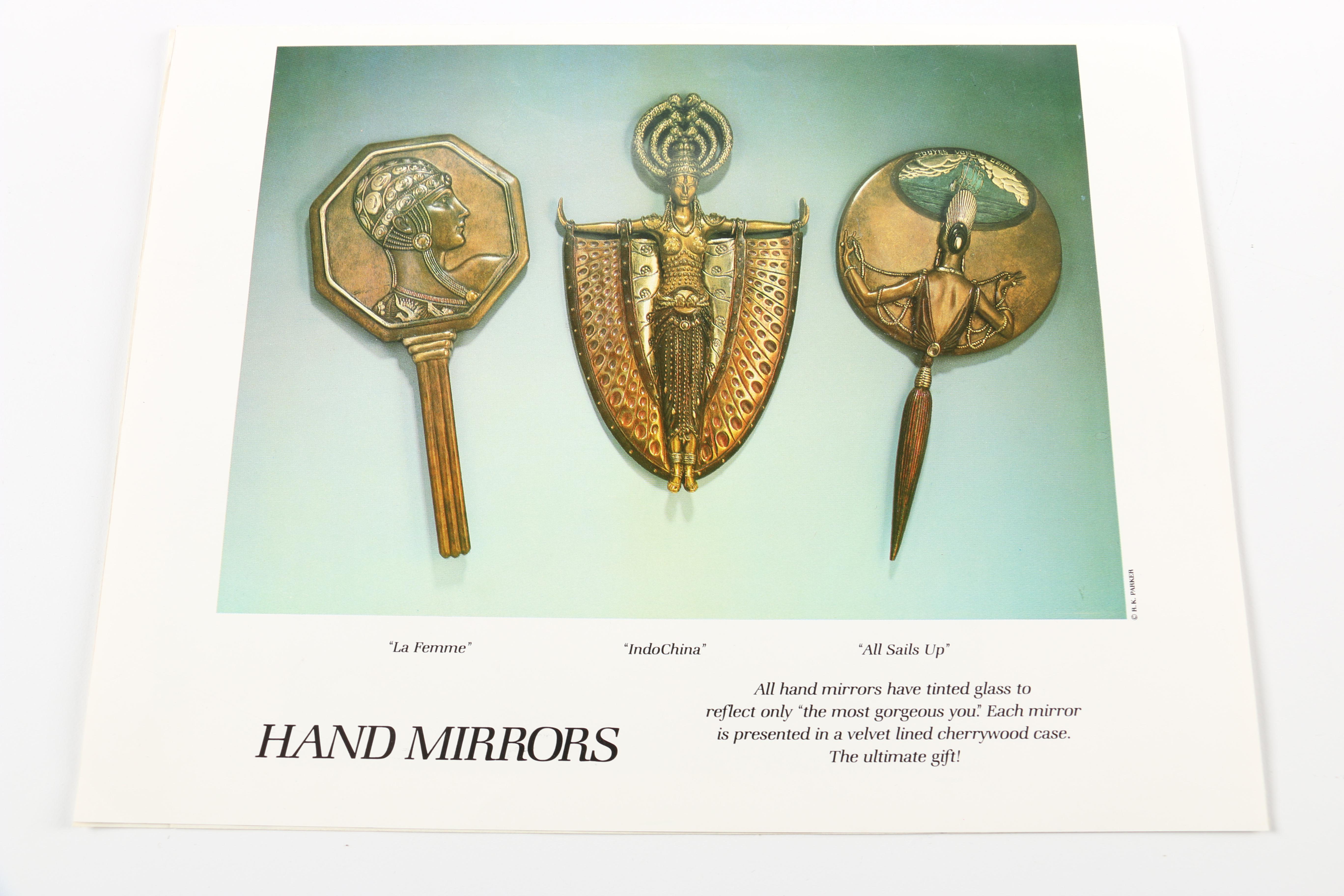 Erte "IndoChina" Bronze Hand Mirror