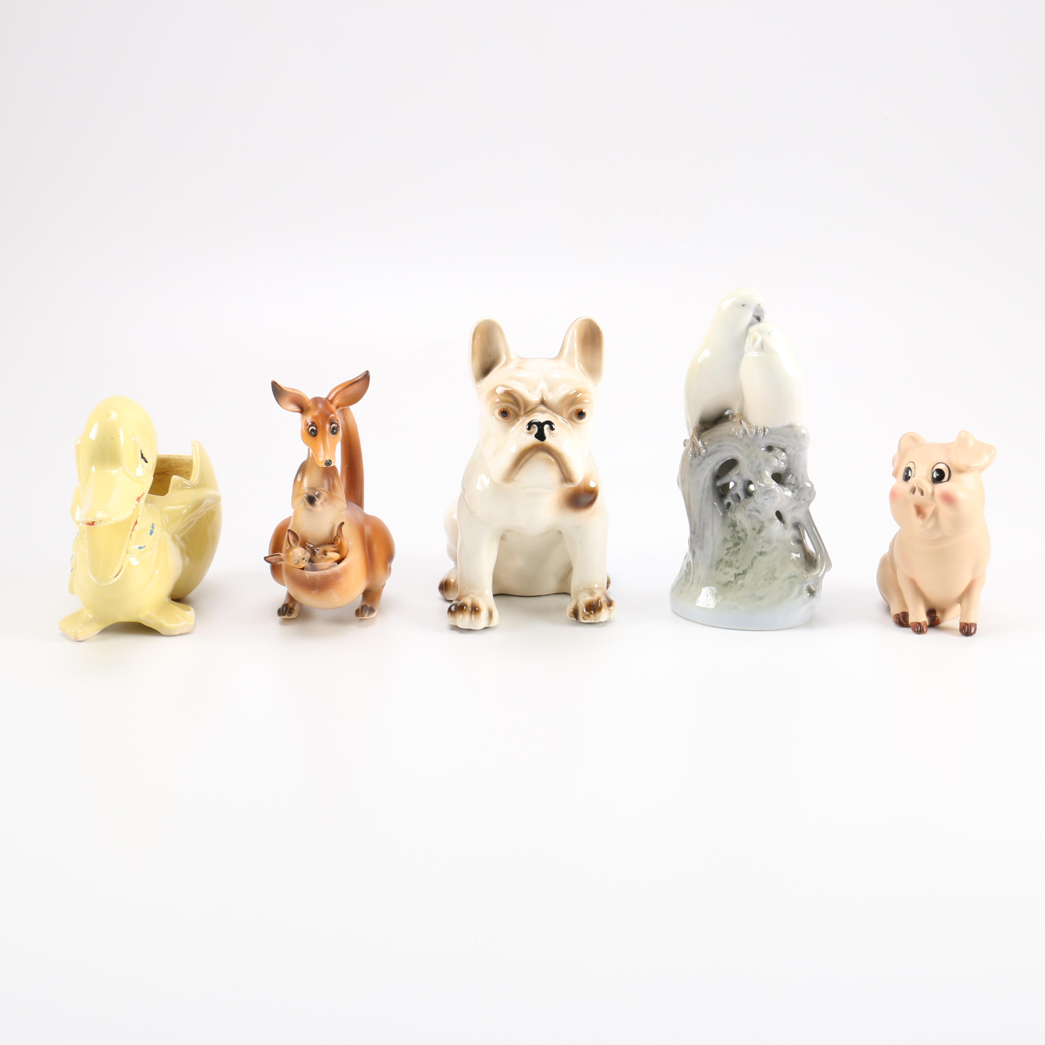 Ceramic Animal Figurines Including McCoy and Josef Originals