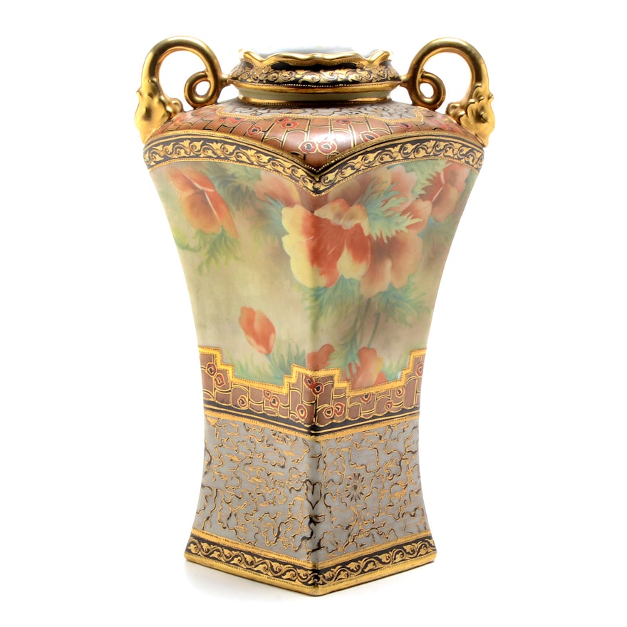 Tall Nippon Porcelain Vase