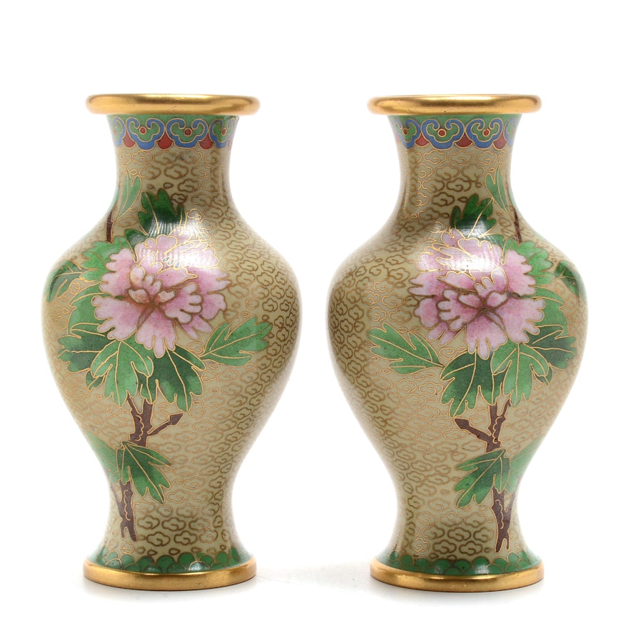 Two Chinese Cloisonné Vases