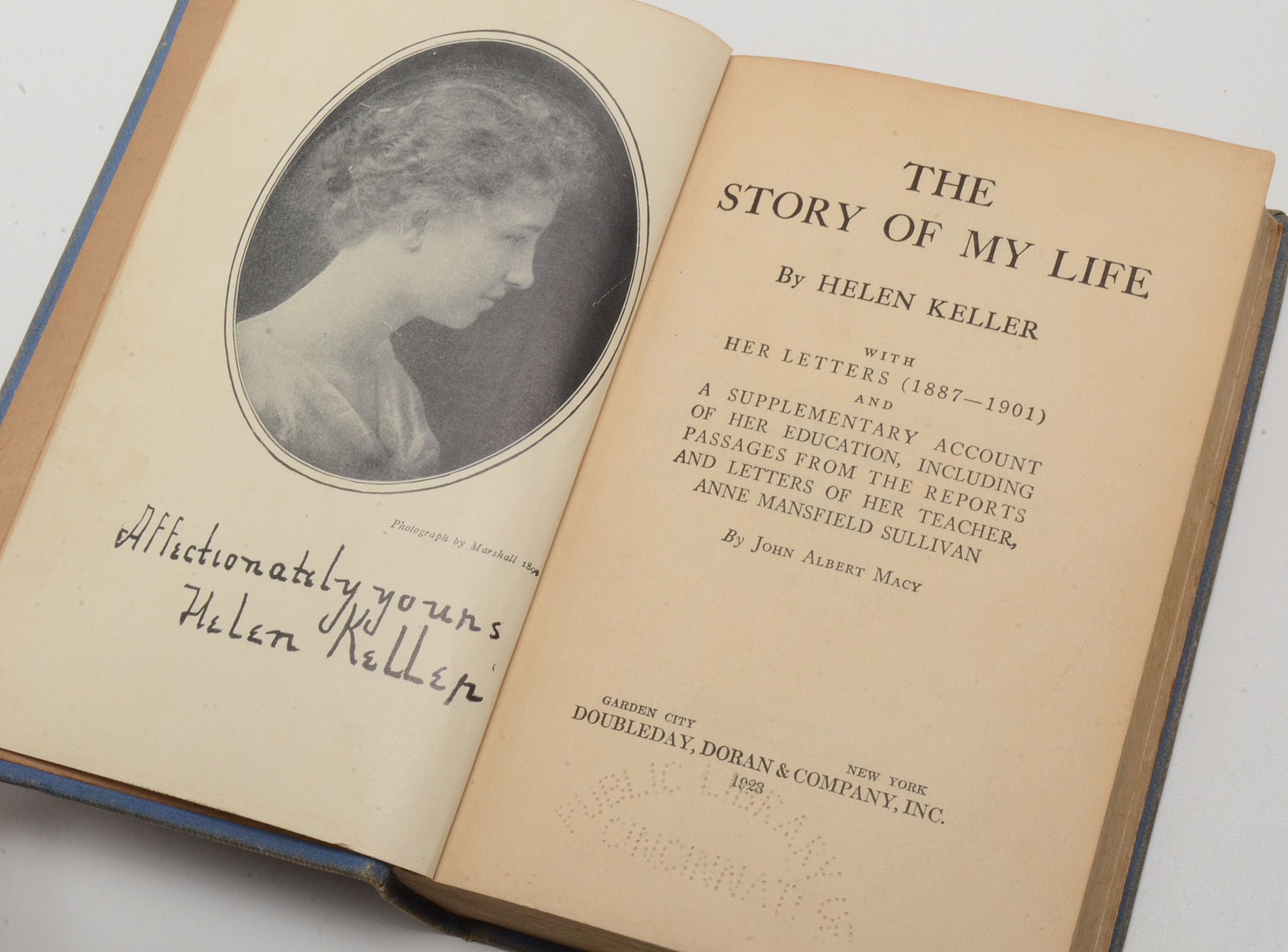 1923 "Story Of My Life" Hardcover Book By Helen Keller
