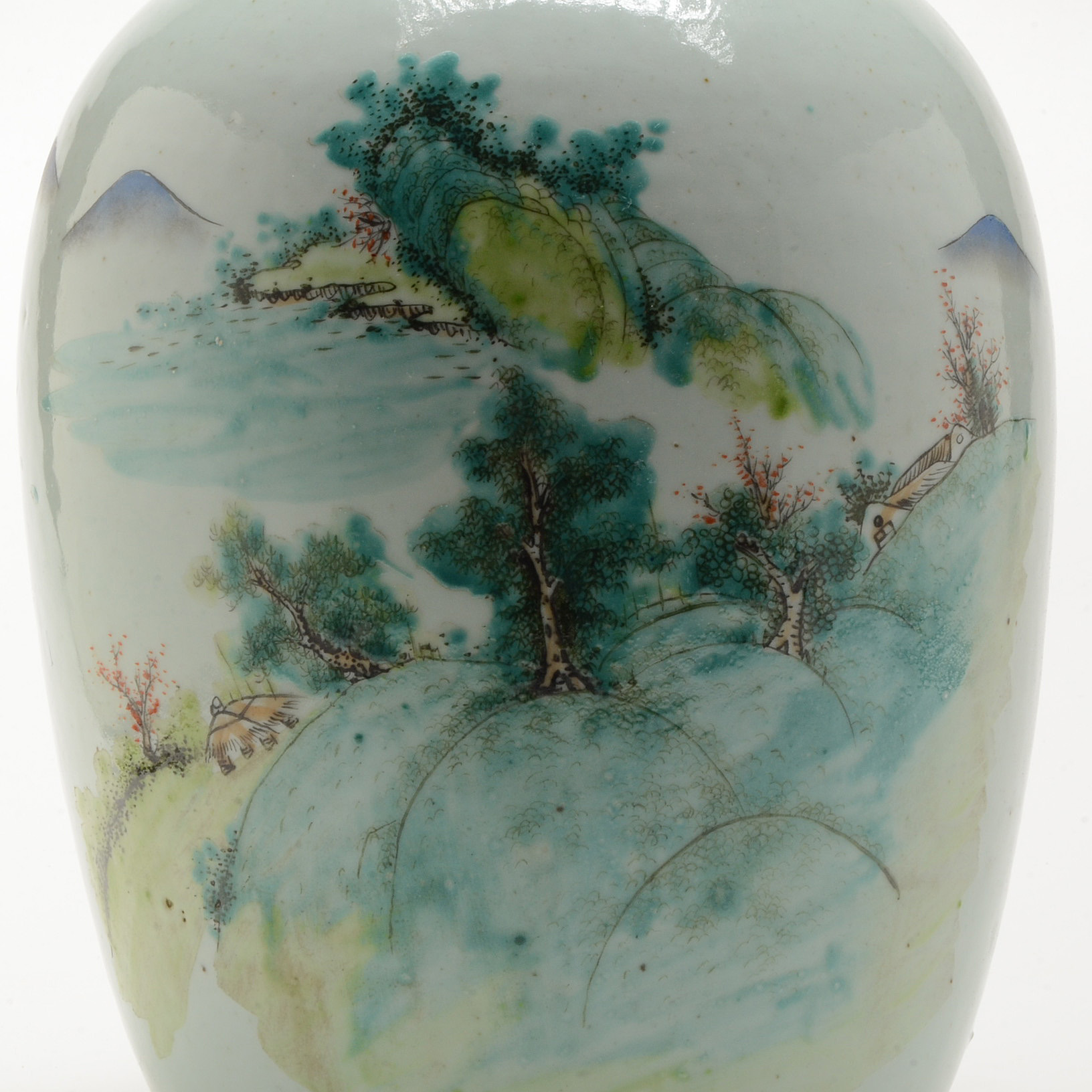Chinese Polychrome Decorated Covered Hand-Painted Jar
