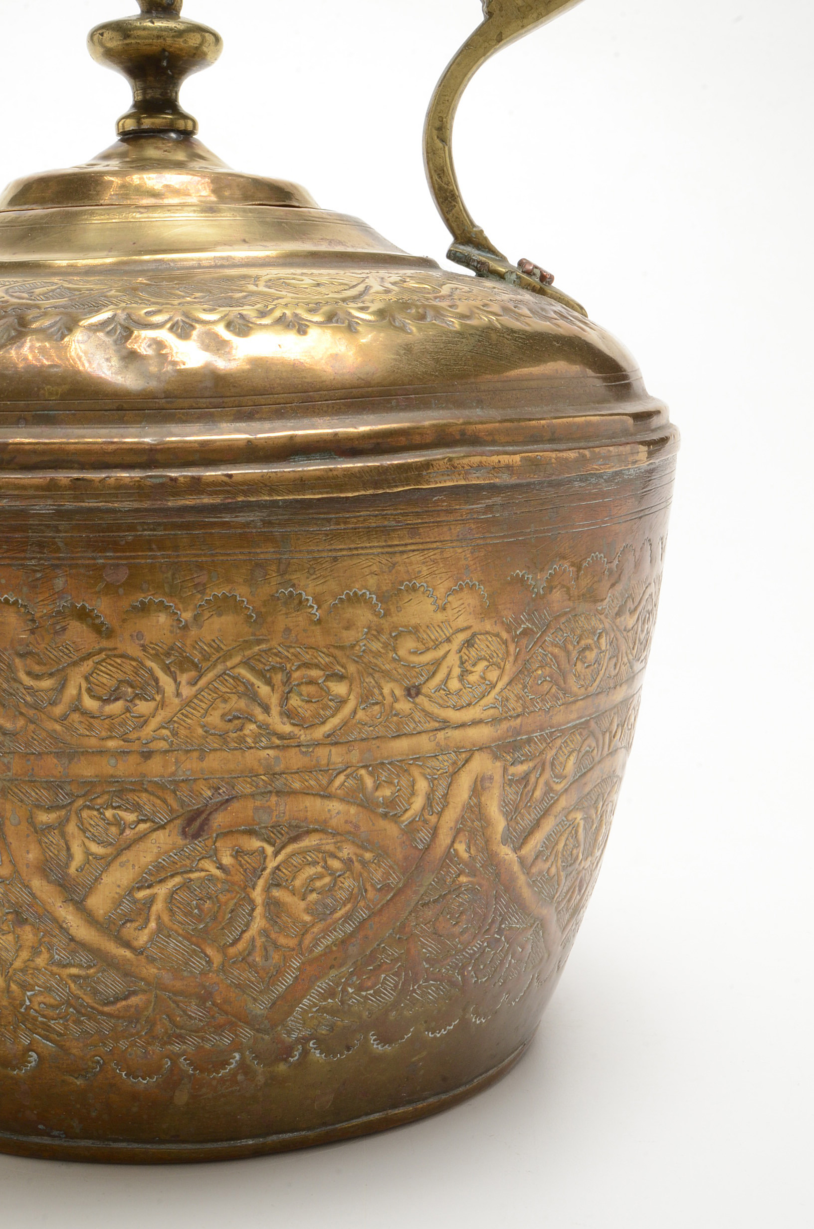 Large Chased Brass Teapot