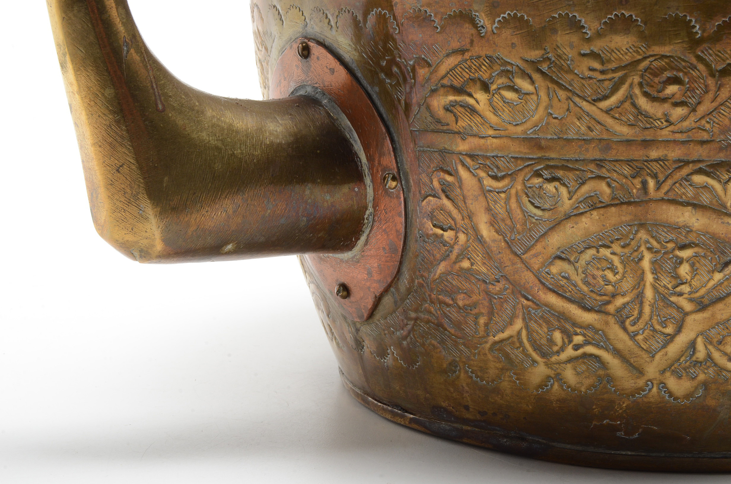Large Chased Brass Teapot