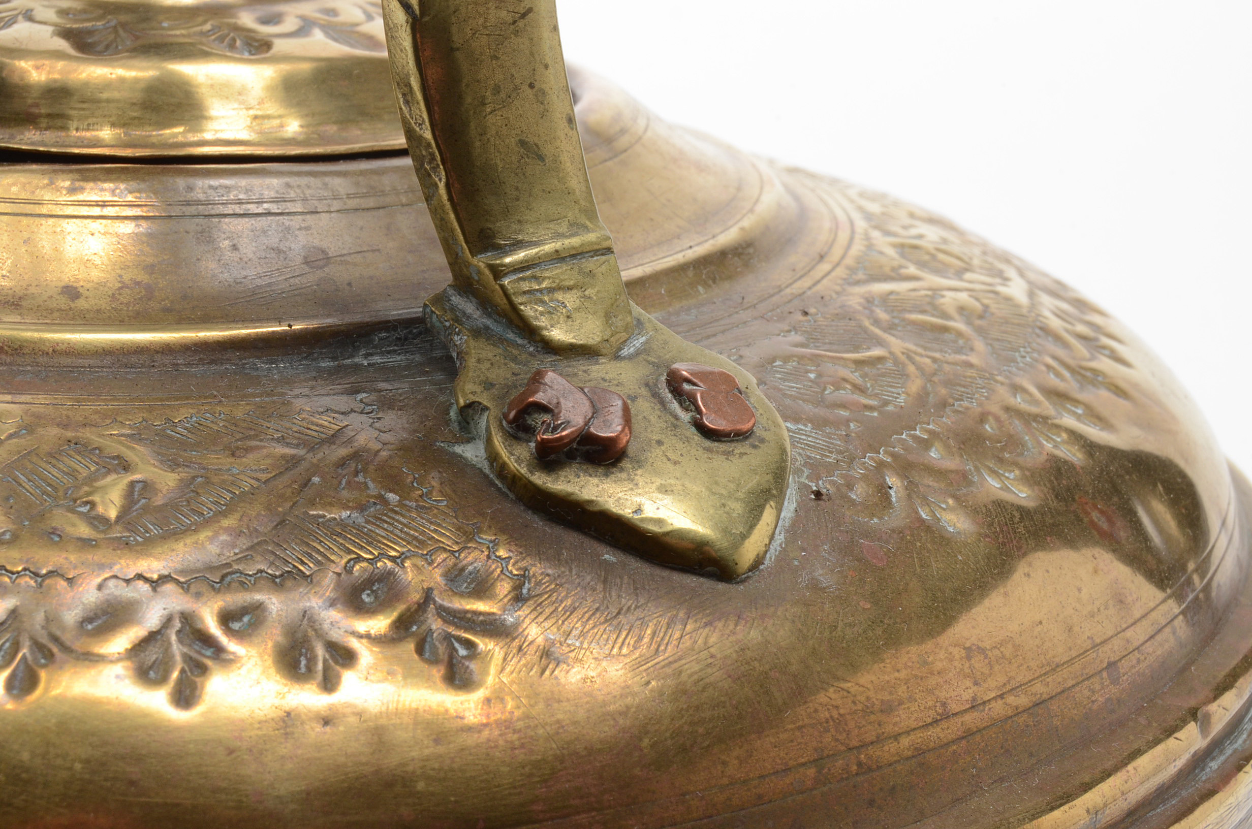 Large Chased Brass Teapot