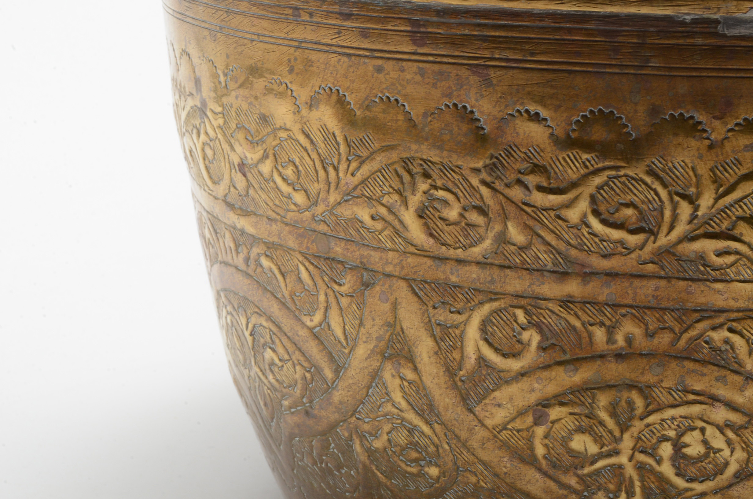 Large Chased Brass Teapot