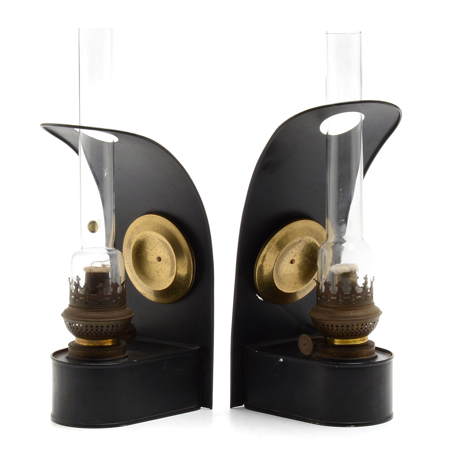 Vintage Tin Oil Lamp Sconces