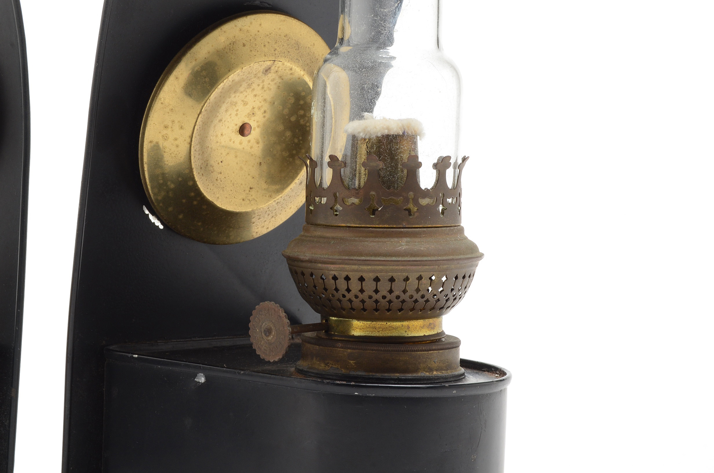 Vintage Tin Oil Lamp Sconces