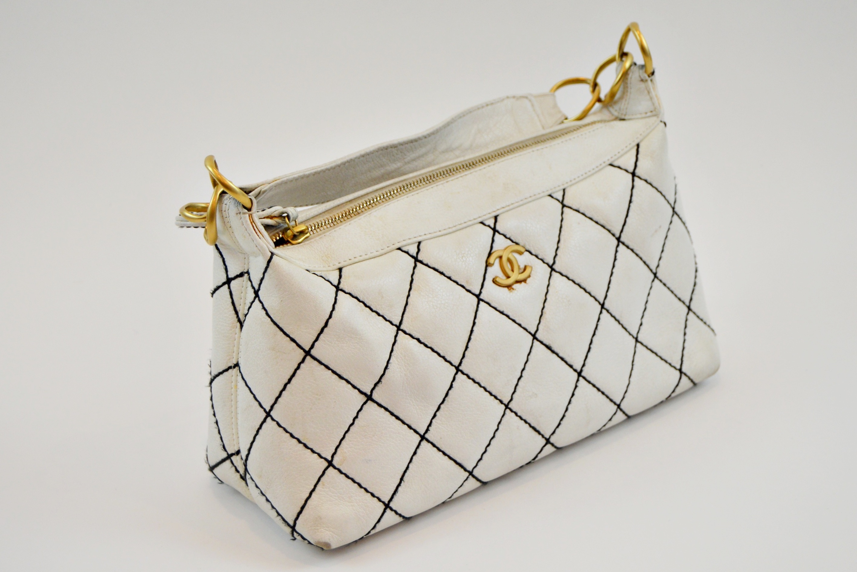 White Quilted Chanel Bag