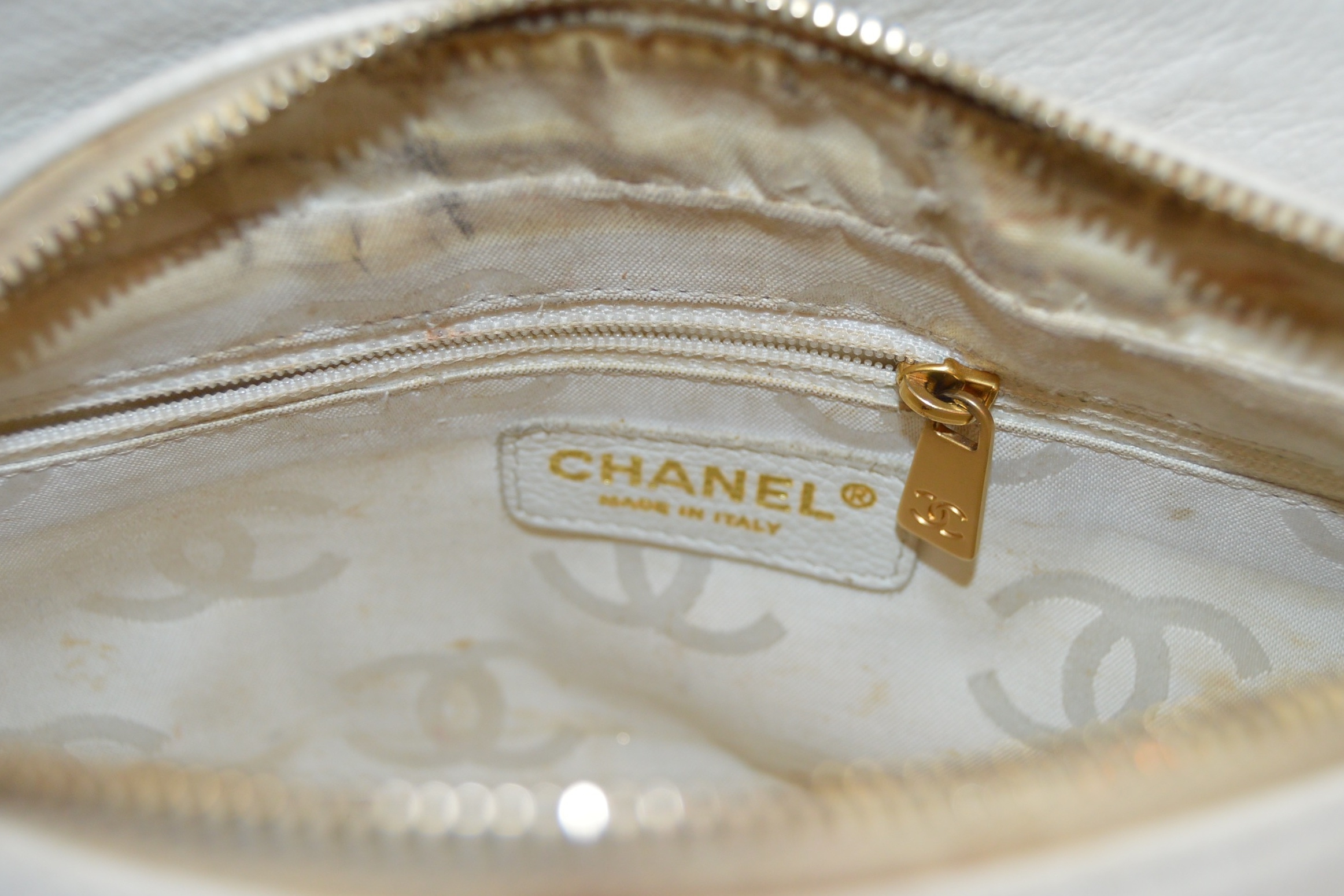 White Quilted Chanel Bag