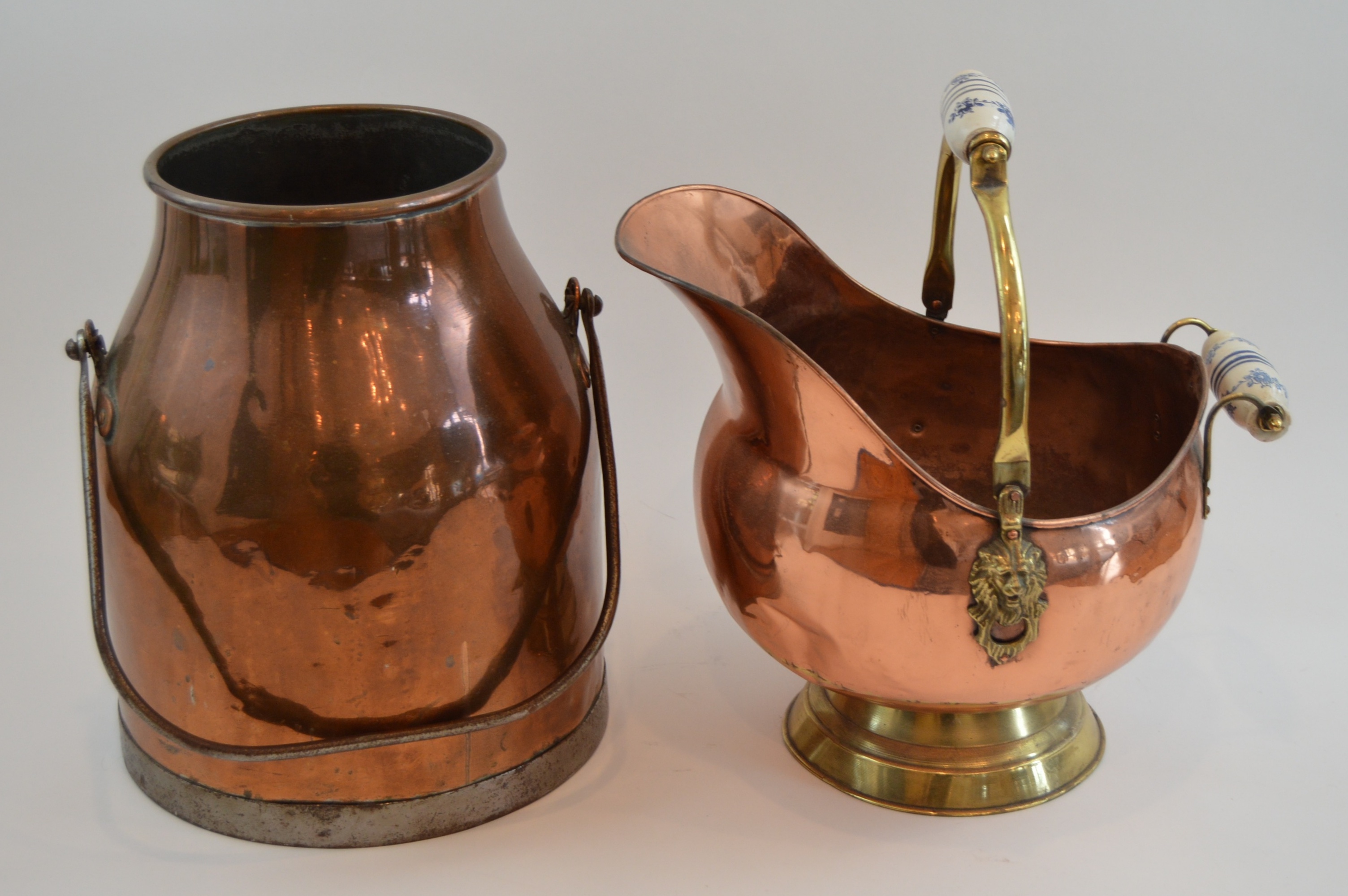 Antique Copper Jug and Coal Scuttle