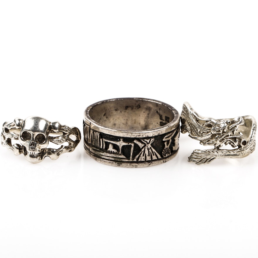 Collection of Three Sterling Rings