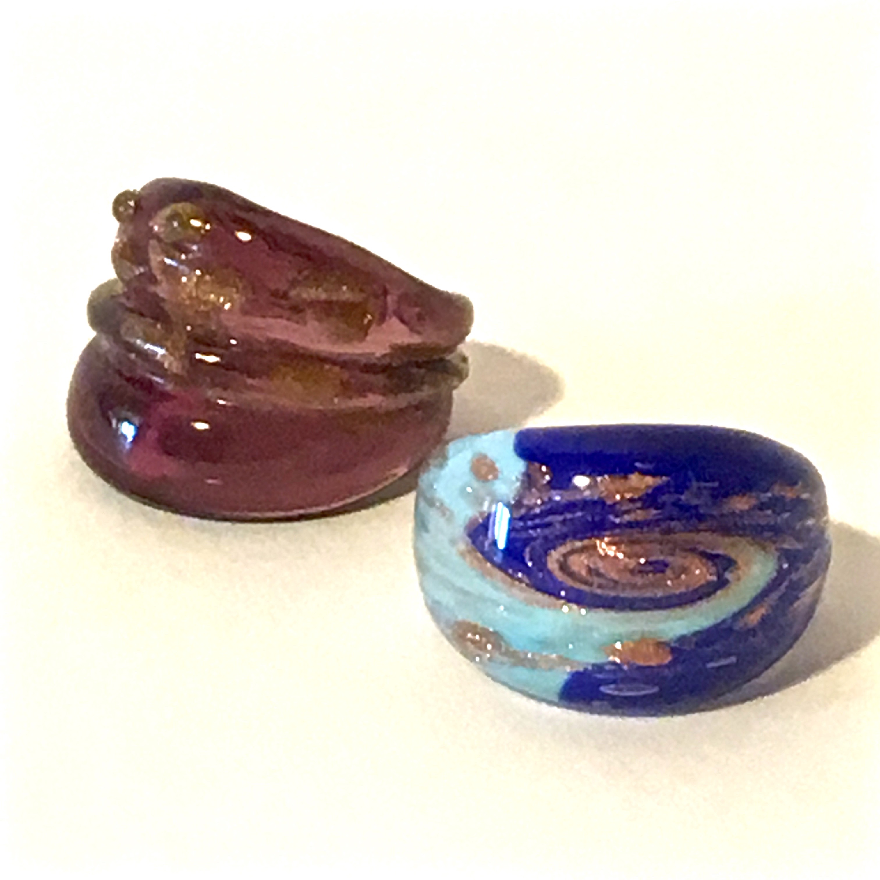 Handblown Artisan Art Glass Rings