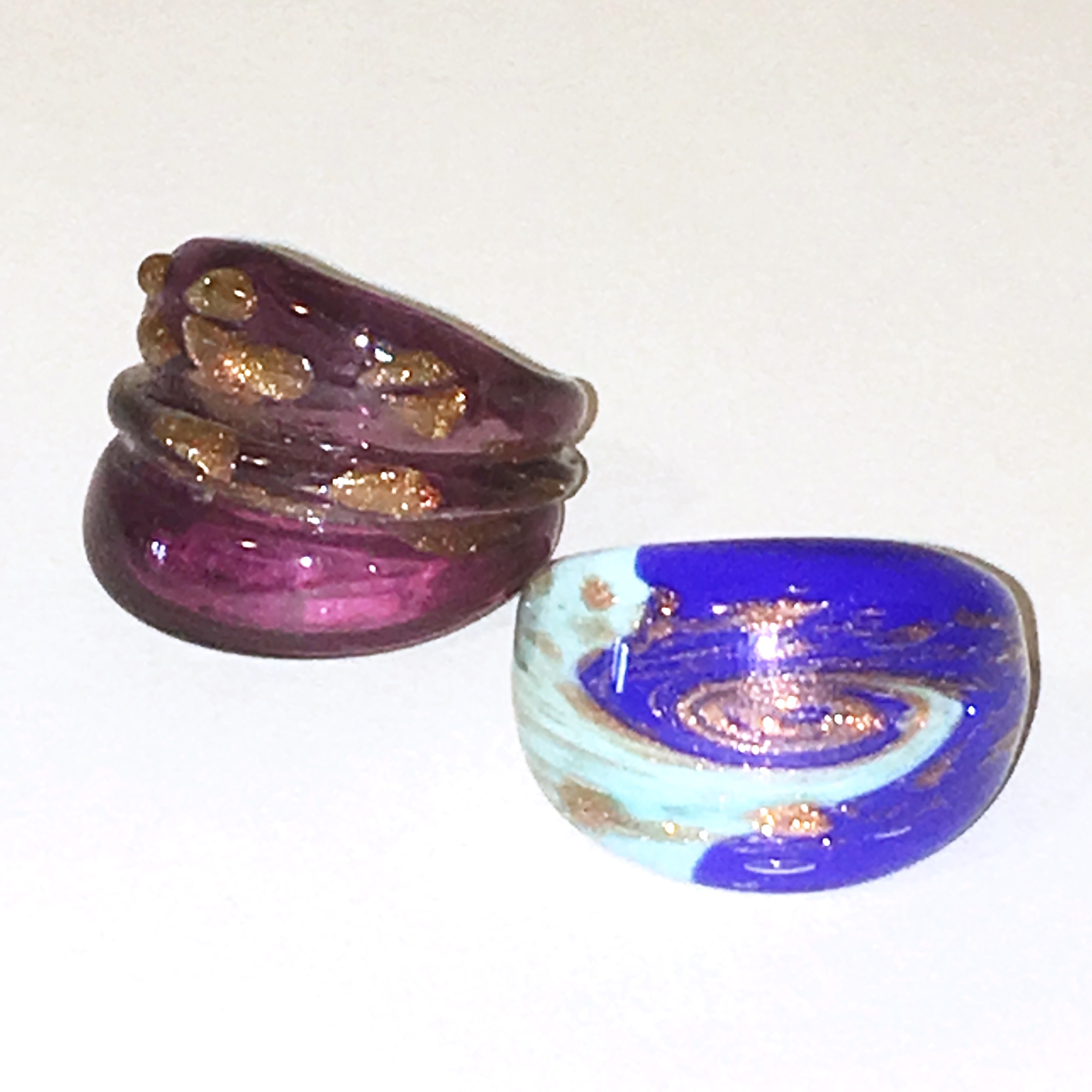 Handblown Artisan Art Glass Rings