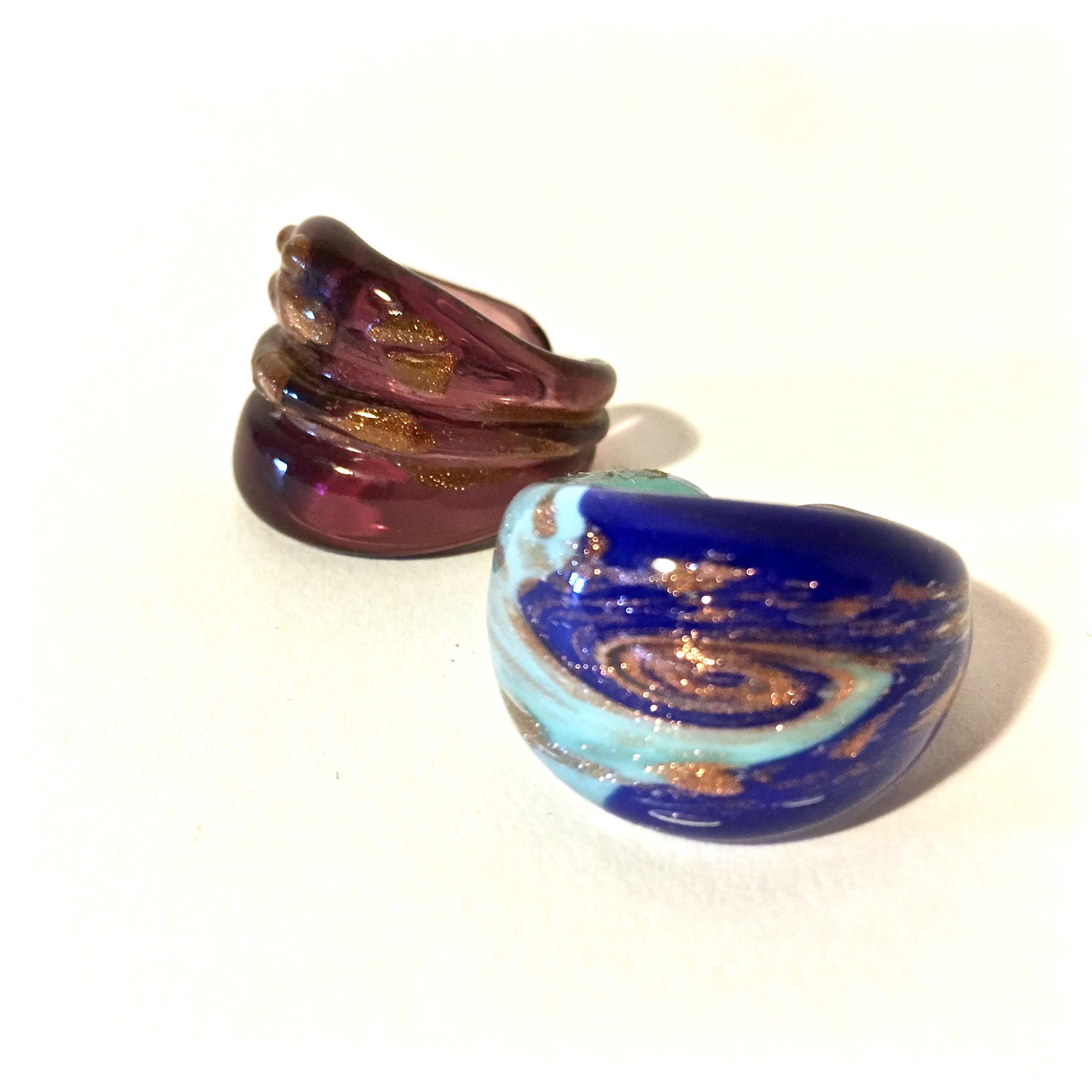 Handblown Artisan Art Glass Rings
