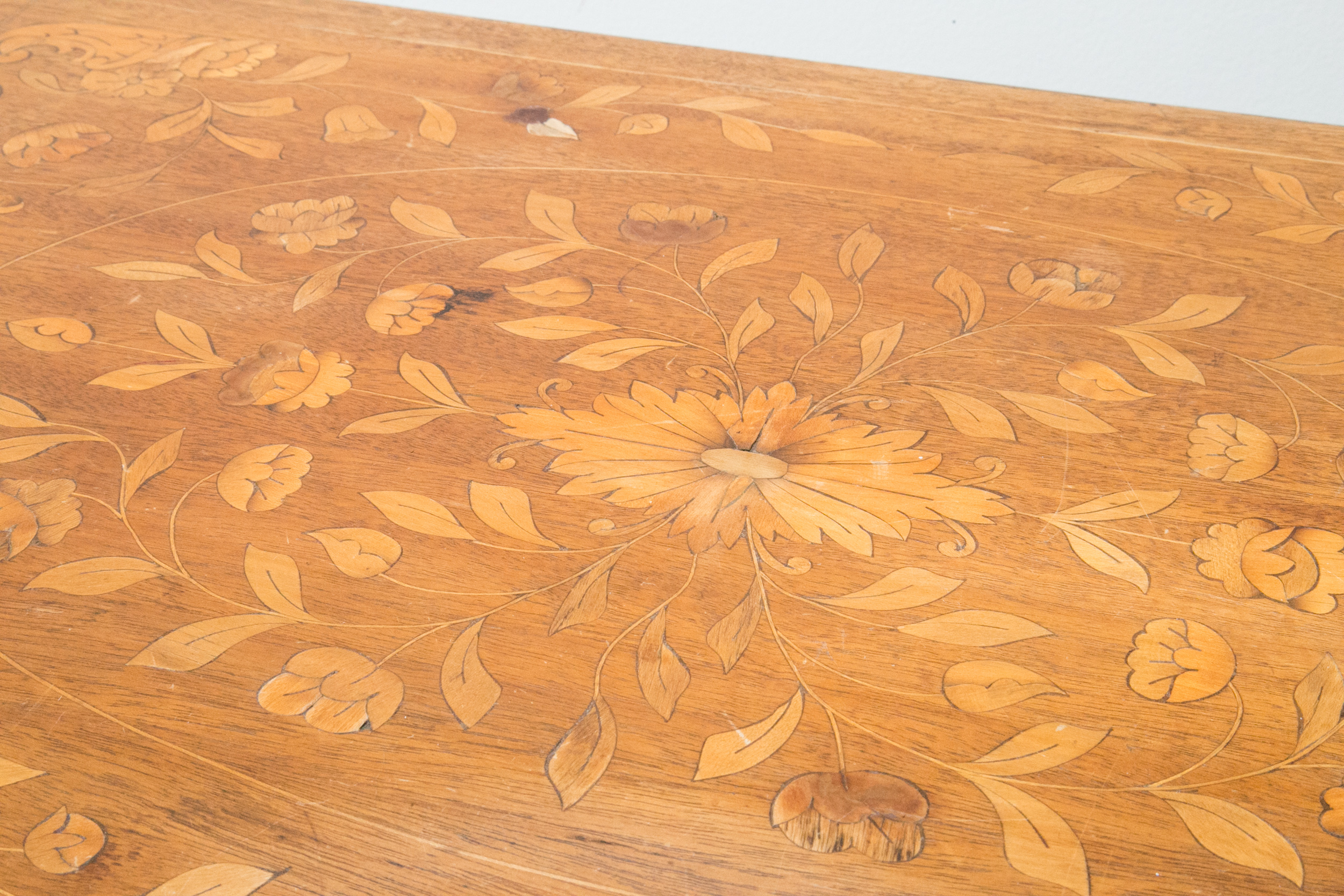 Vintage Dutch Floral Marquetry Nesting Tables