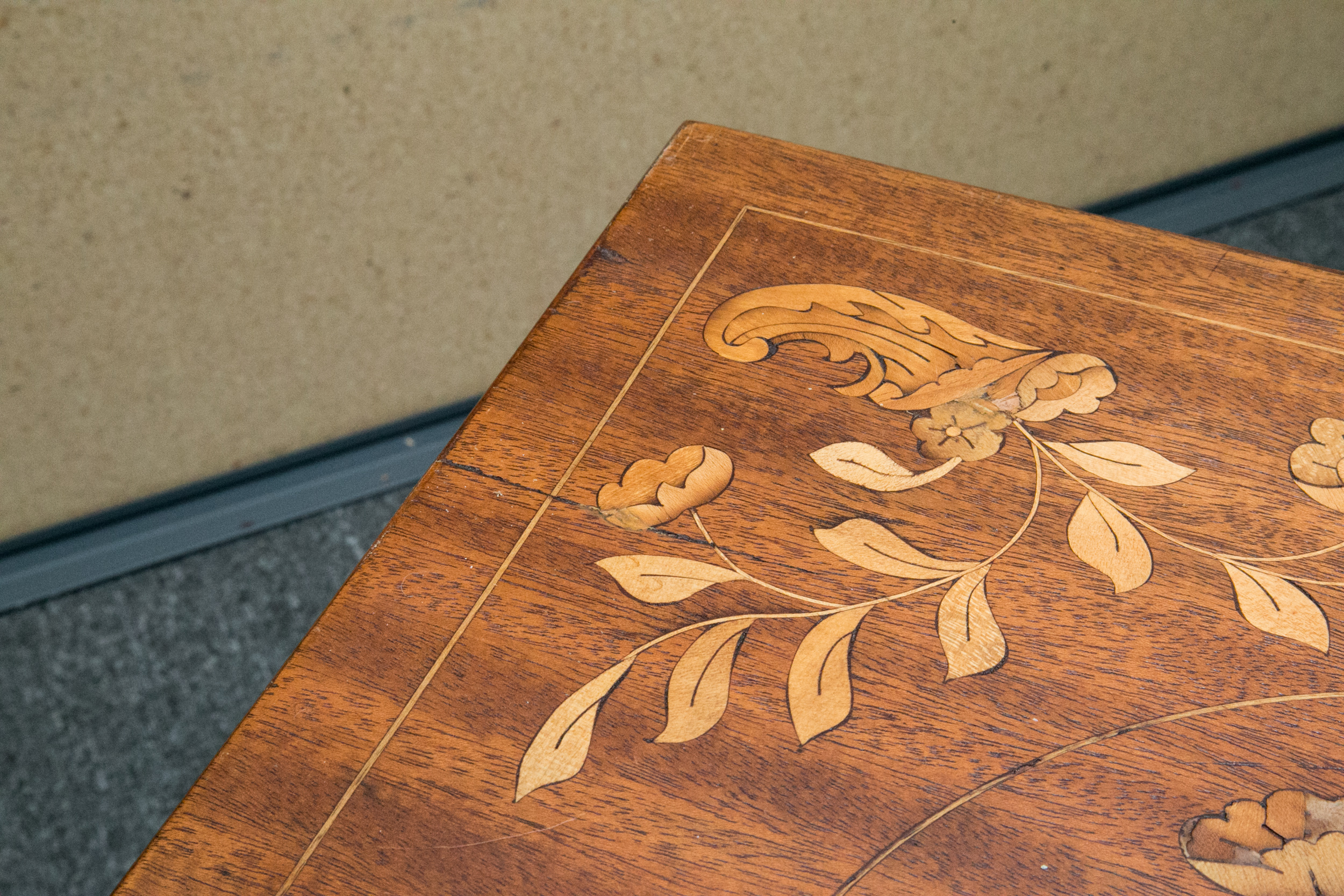 Vintage Dutch Floral Marquetry Nesting Tables