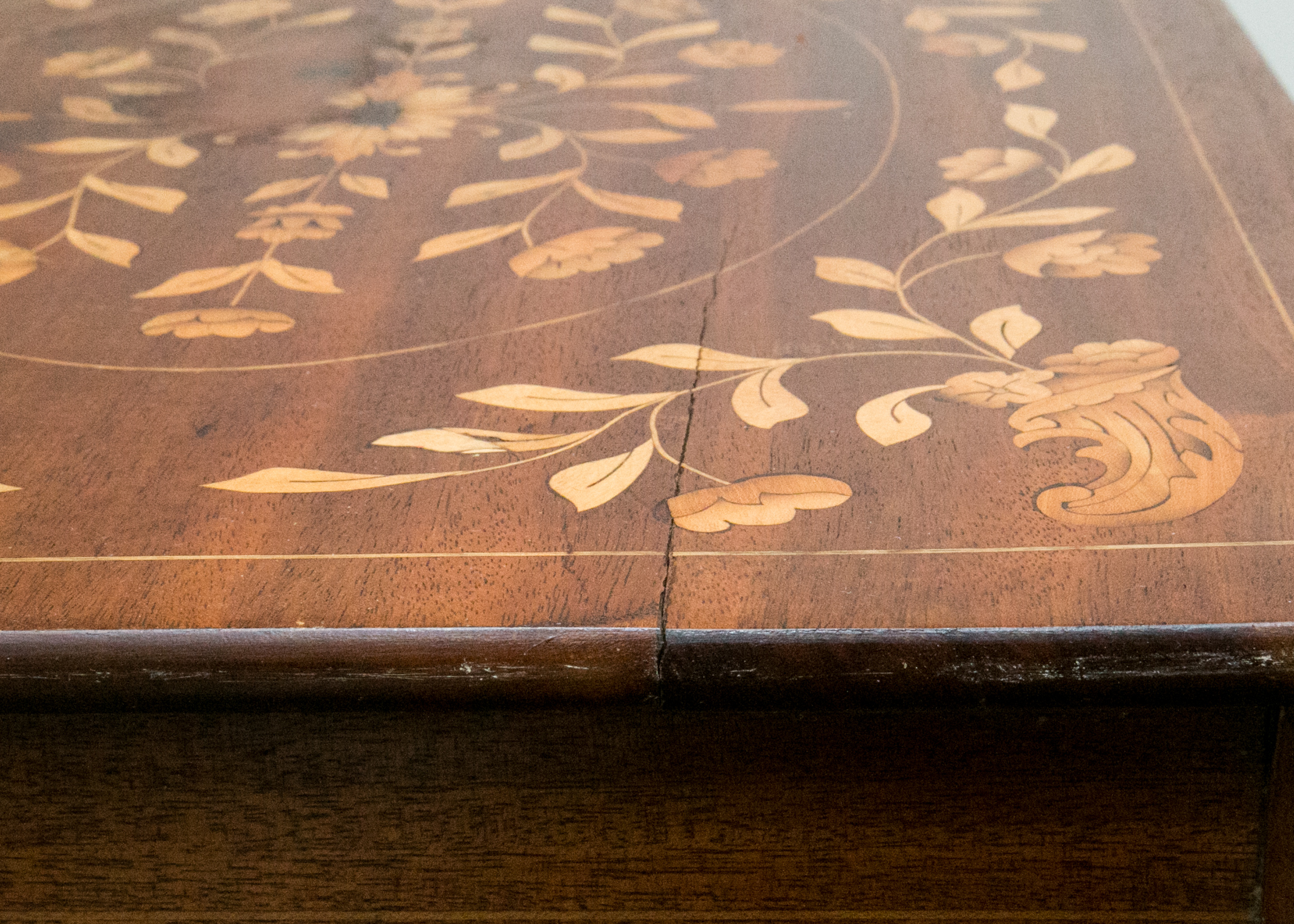 Vintage Dutch Floral Marquetry Nesting Tables