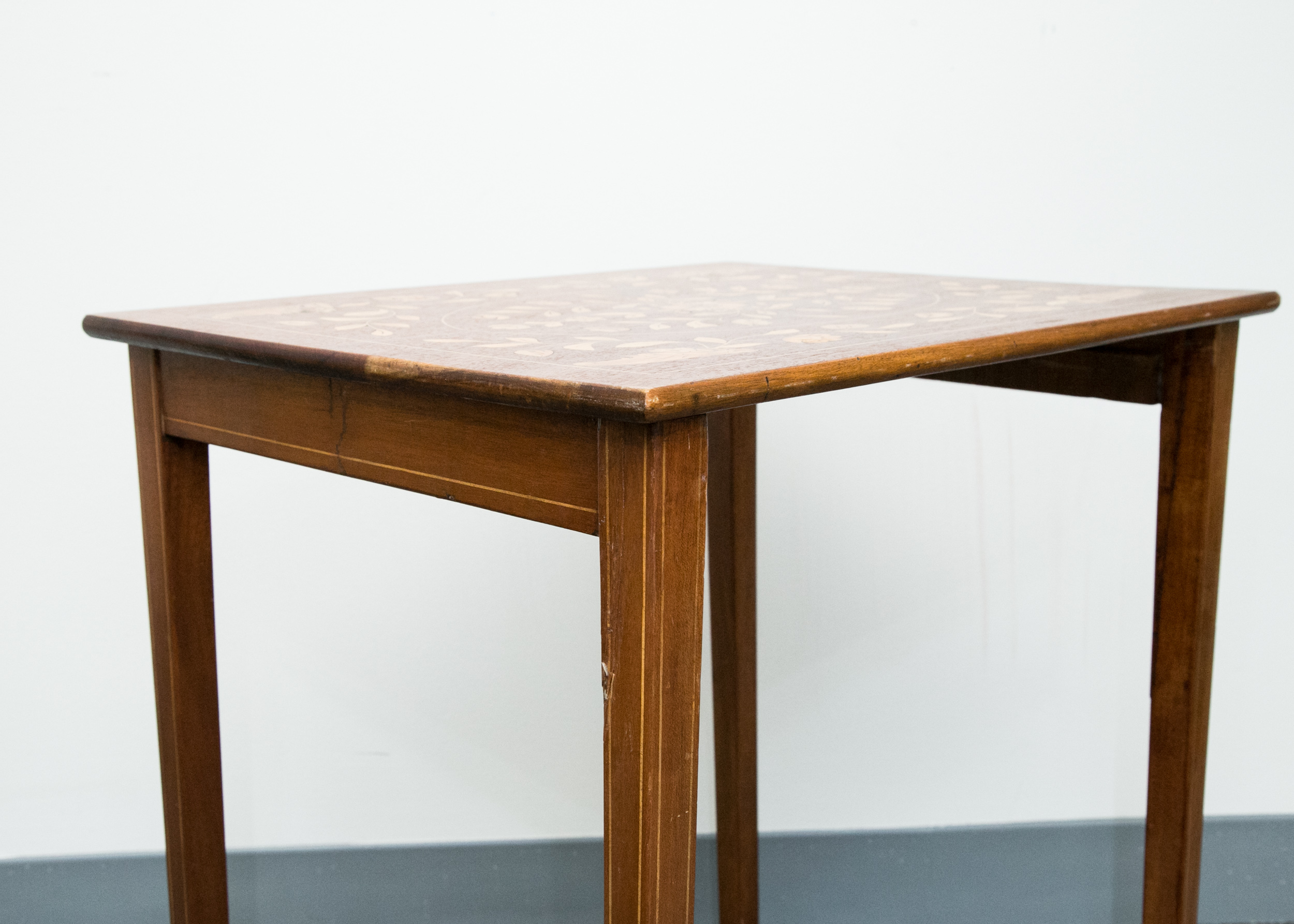 Vintage Dutch Floral Marquetry Nesting Tables
