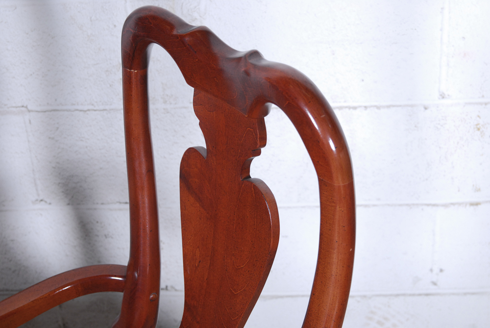 Set of Six Dining Chairs with Upholstered Seats