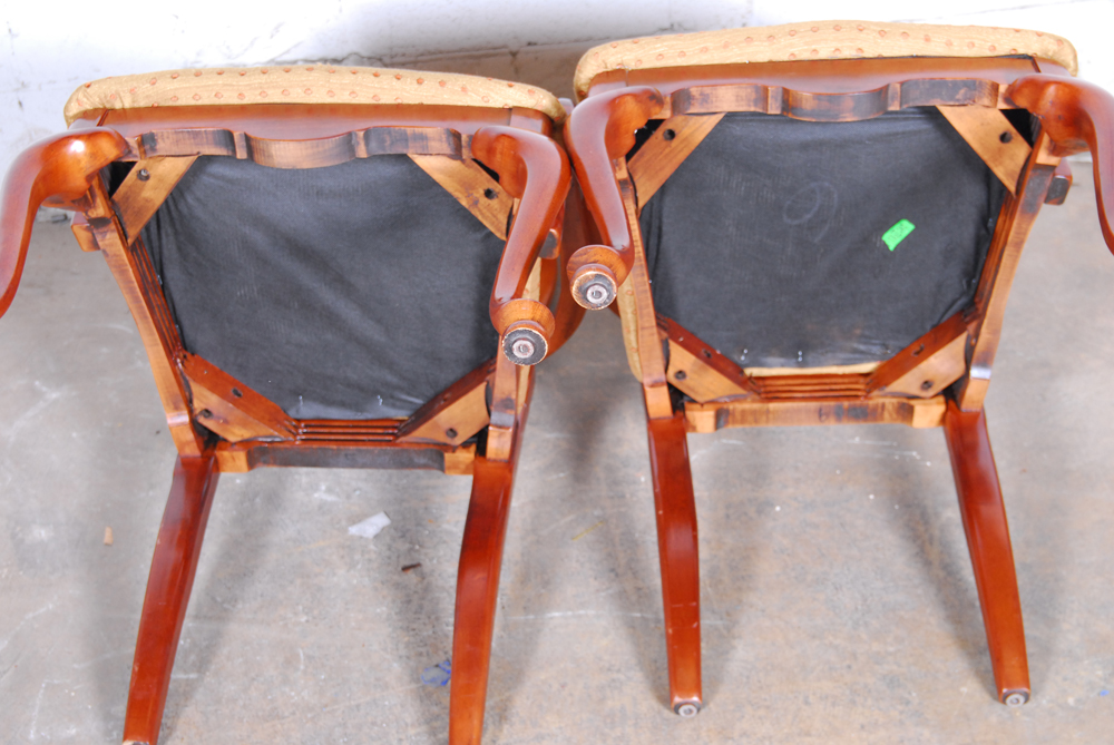 Set of Six Dining Chairs with Upholstered Seats