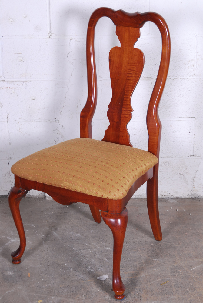 Set of Six Dining Chairs with Upholstered Seats