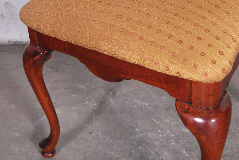 Set of Six Dining Chairs with Upholstered Seats