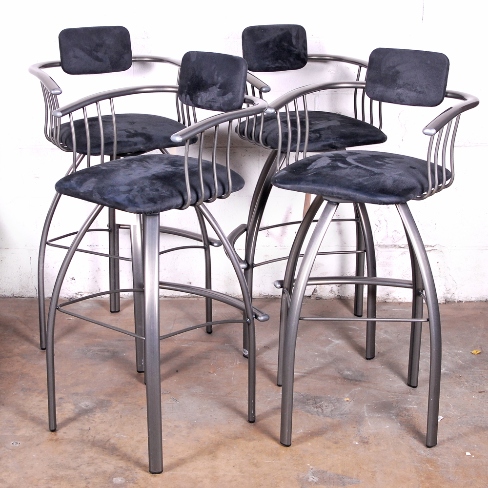 Grey Metal Bar Stools