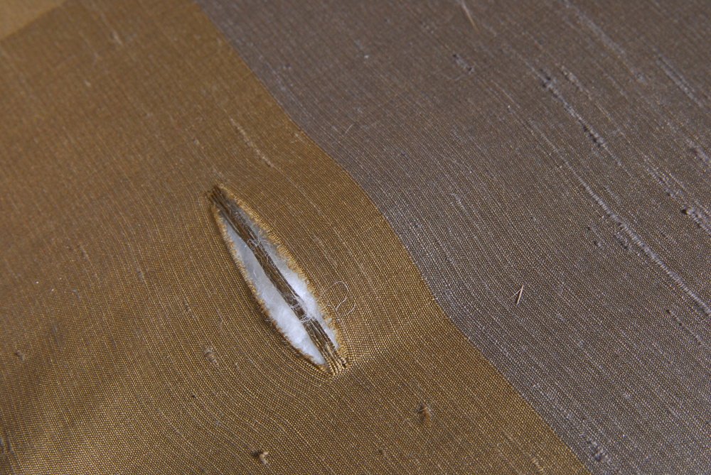 Pair of Silk Upholstered Arm Chairs