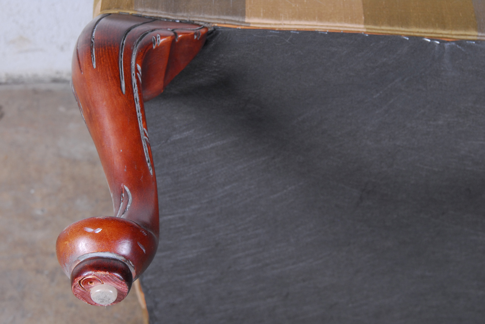 Pair of Silk Upholstered Arm Chairs