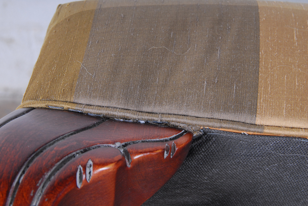 Pair of Silk Upholstered Arm Chairs