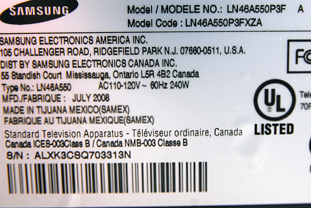 Samsung 46" LCD HDTV