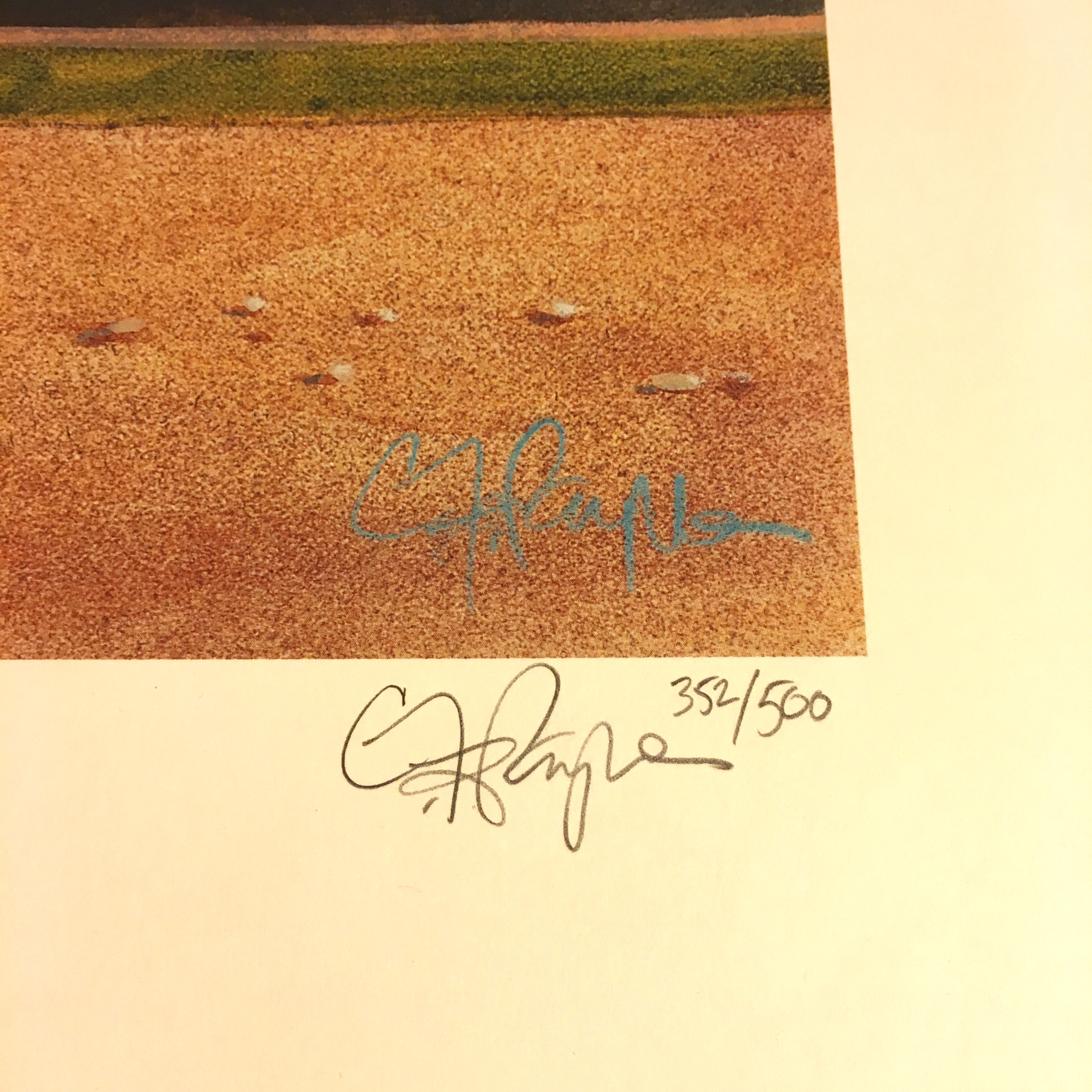 Artist Signed Print of Cincinnati Reds Player Barry Larkin