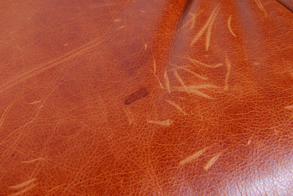 Brown Leather Ottoman