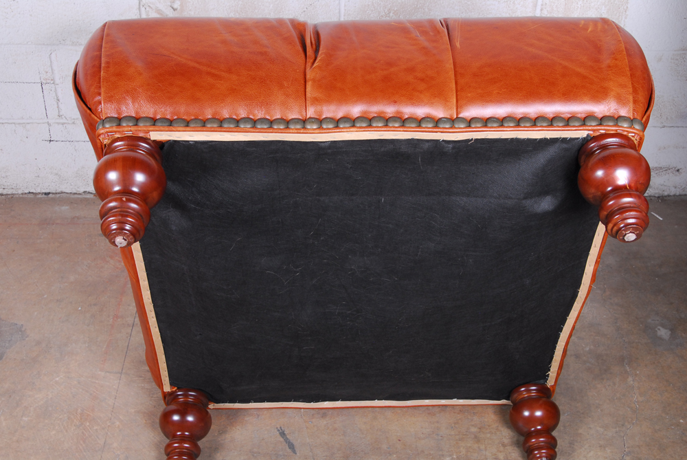 Brown Leather Ottoman