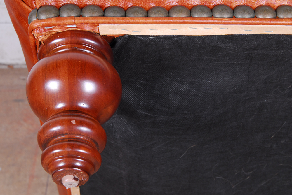 Brown Leather Ottoman