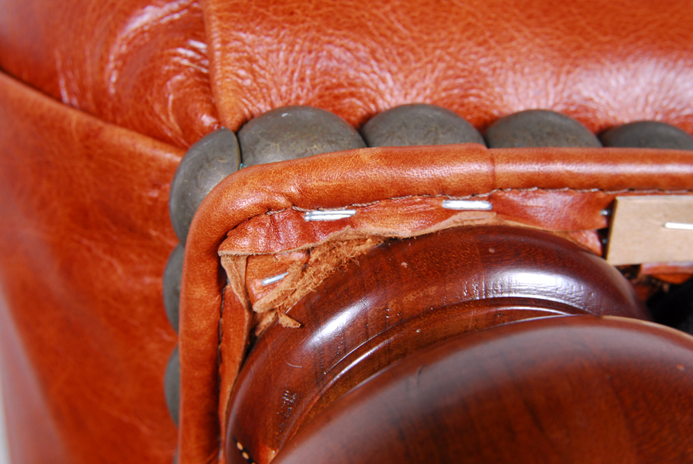 Brown Leather Ottoman