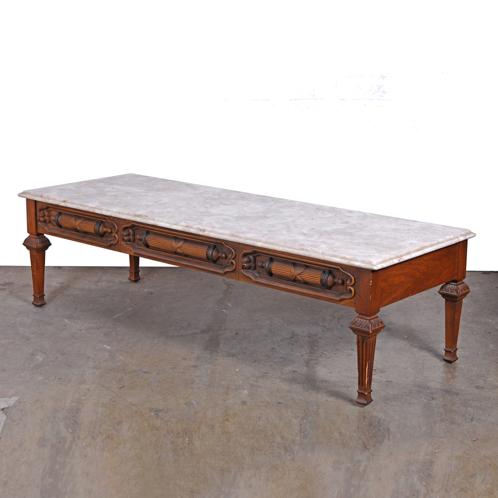 Marble-Topped Coffee Table