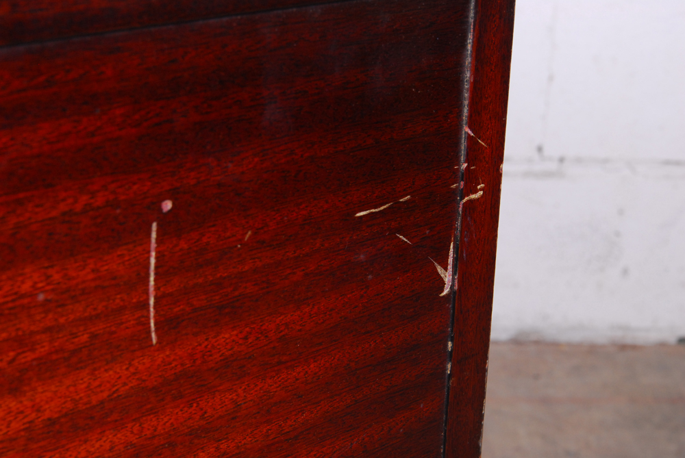 Stepped Mahogany End Table with Drawers