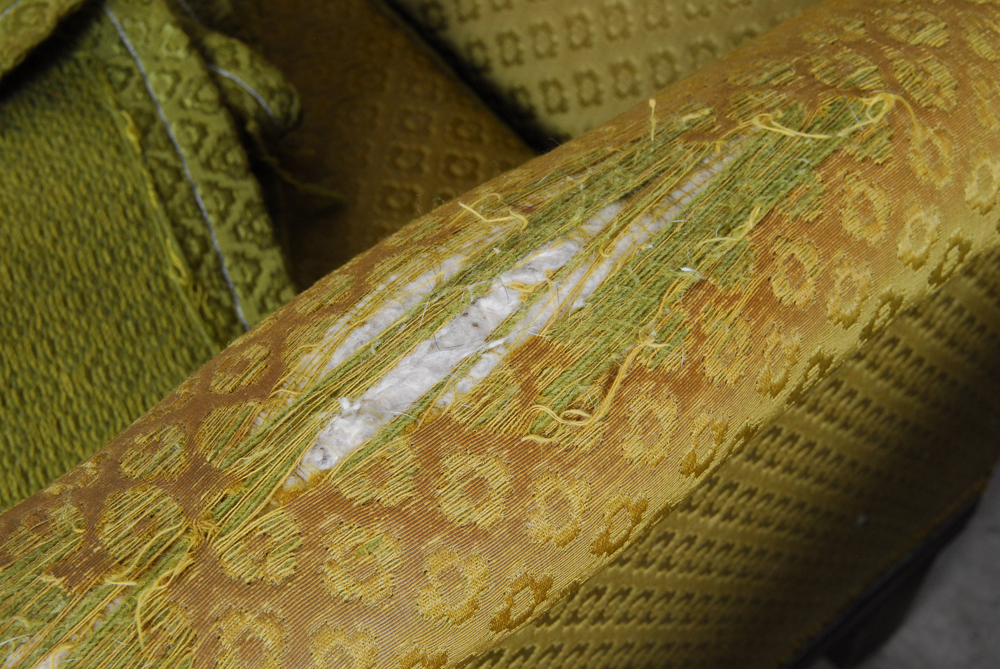 Vintage Upholstered Armchair Pair