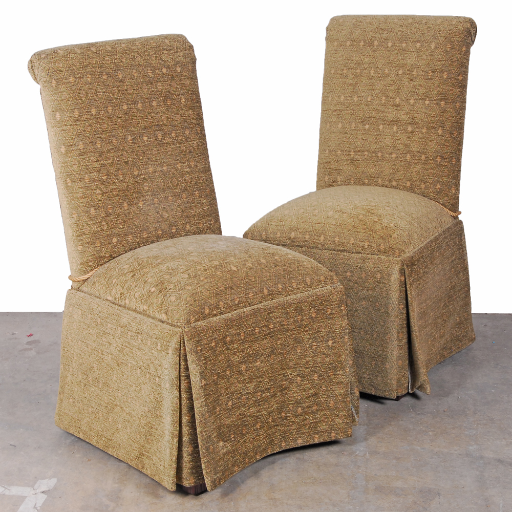 Pair of Upholstered Parson's Chairs